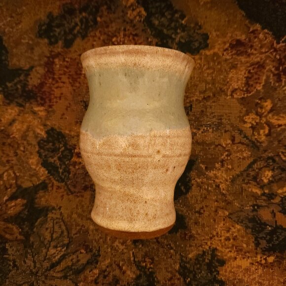 Artisan art ceramic vase, handmade, blue, brown, white glazing, NWOT - Picture 3 of 9